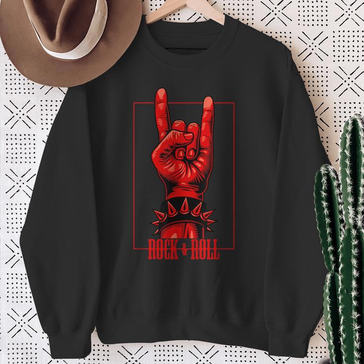 Rock & Roll Teufelsgruß Rocker Concert Sweatshirt Geschenke für alte Frauen