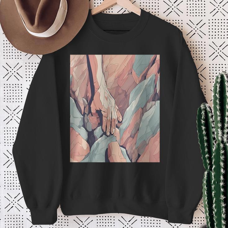 Rock Climbing Grip In Subtle Strength Sweatshirt Gifts for Old Women