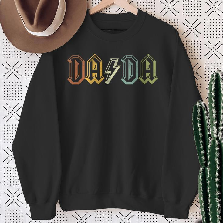 Rock Dada Retro Father's Day For New Dad For Him Dada Sweatshirt Gifts for Old Women