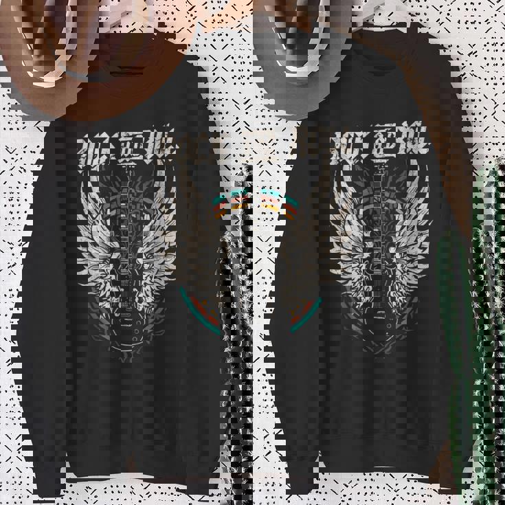 Rock And Roll Guitarraintage Rock Music Sin Mangas Camisa de entrenamiento Regalos para ancianas