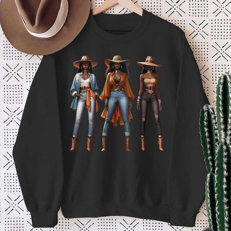 Rodeo Melanin Black History Sweatshirt Gifts for Old Women