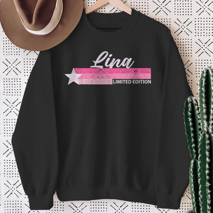 Rosaintage Lina Name Retro Für Mädchen Sweatshirt Geschenke für alte Frauen