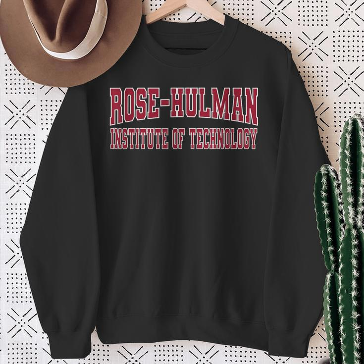 Rose-Hulman Institute Of Technology_Red_Wht-01 Sweatshirt Gifts for Old Women