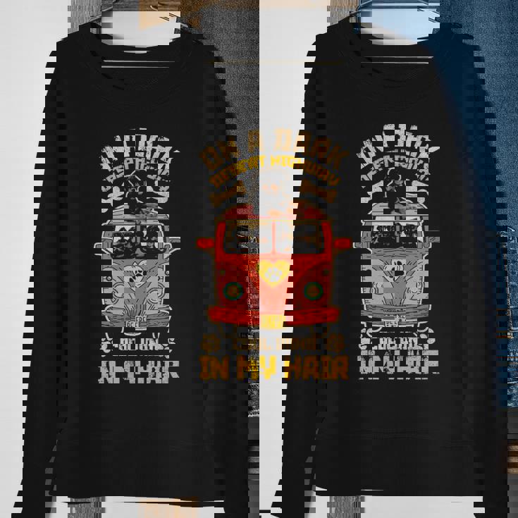 Rottweiler Artwork Painting Desert Highway Sweatshirt Gifts for Old Women