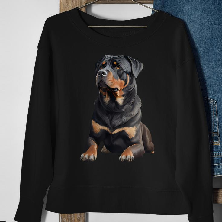 Rottweiler Dog Rottweiler Black Sweatshirt Geschenke für alte Frauen