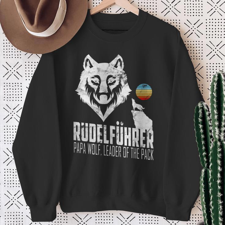 Rudelführer Wolf Head Father's Day Rudel Dadintage Dad Wolf Sweatshirt Geschenke für alte Frauen