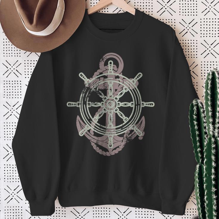 Ruder Anker Steuerrad Segeln Boot Norden Maritimes Sweatshirt Geschenke für alte Frauen