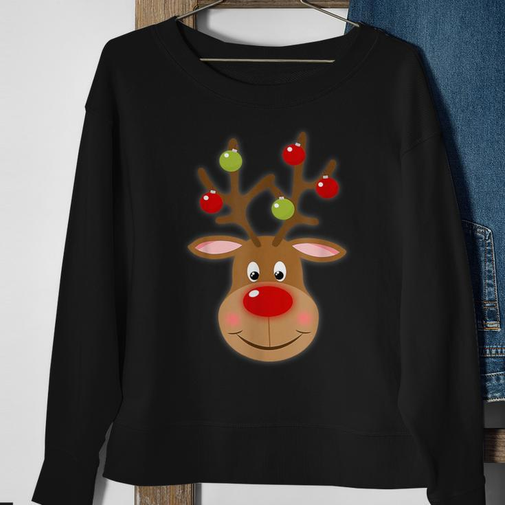 Rudolph Red Nose Reindeer Santa Christmas Sweatshirt Gifts for Old Women