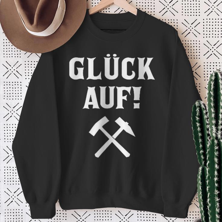 Ruhrpott Glück Auf Old School Mining Beater And Iron Sweatshirt Geschenke für alte Frauen