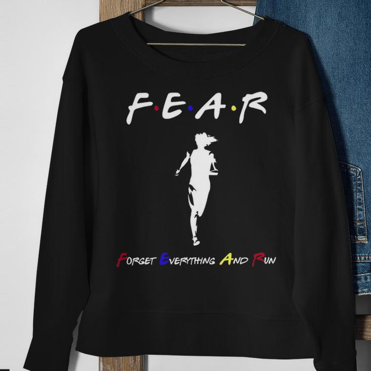 Running Runner Fear Forget Everything And Run Sweatshirt Gifts for Old Women