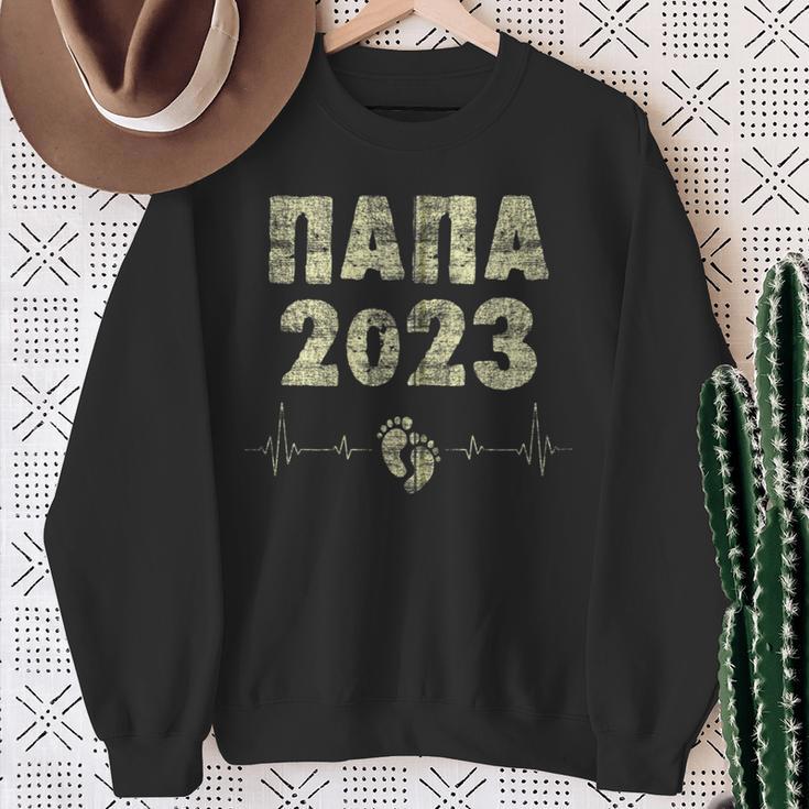 Russisch Frischgebackener Papa 2023 Papa 2023 Kapuzenjacke Sweatshirt Geschenke für alte Frauen