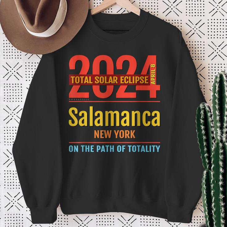 Salamanca New York Ny Total Solar Eclipse 2024 4 Sweatshirt Gifts for Old Women