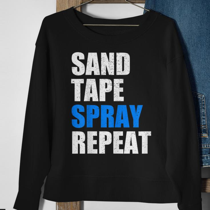 Sand Tape Spray Repeat Automotive Car Painter Sweatshirt Gifts for Old Women