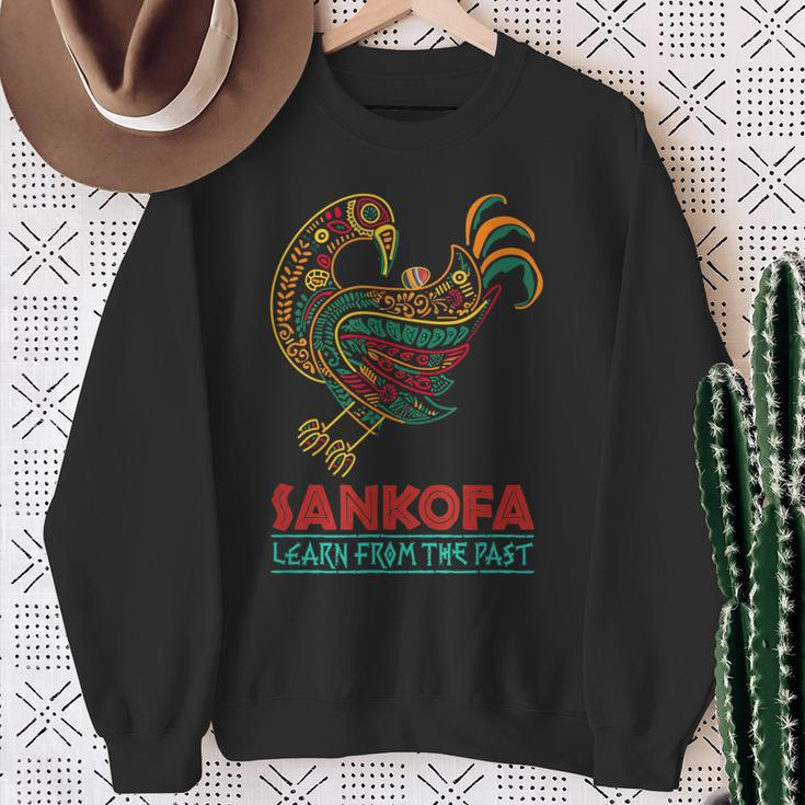 Sankofa African Bird Learn From The Past Black History Month Sweatshirt Gifts for Old Women