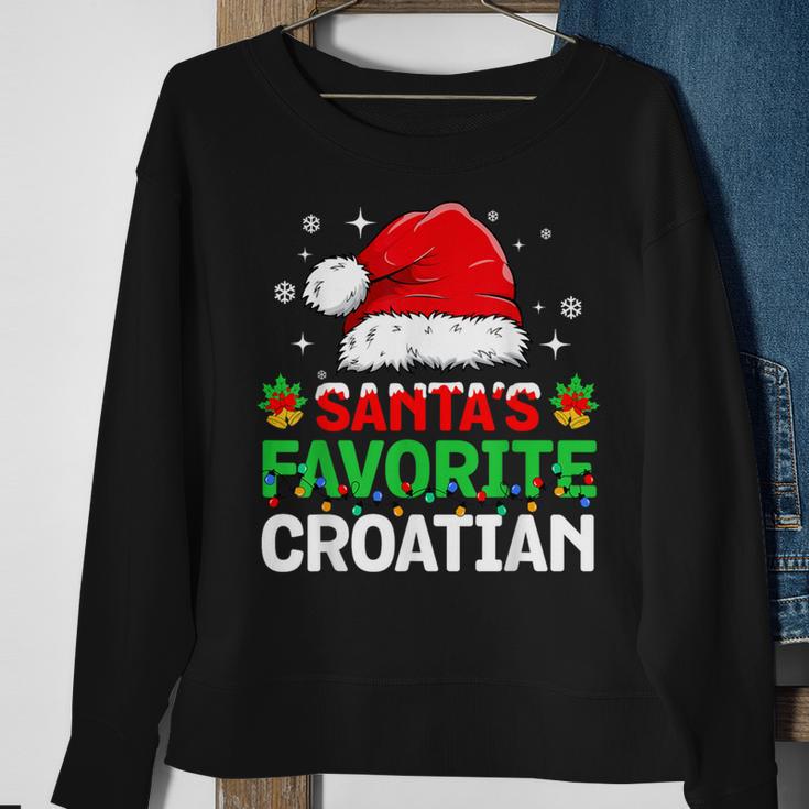 Santa's Favorite Croatian Christmas Family Matching Sweatshirt Gifts for Old Women