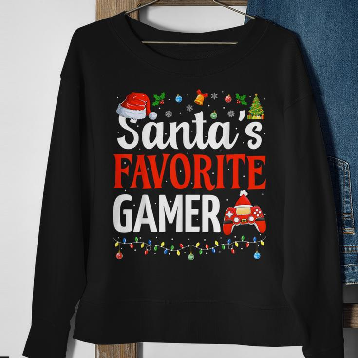 Santa's Favorite Gamer Christmas Gaming Xmas Gamer Sweatshirt Gifts for Old Women