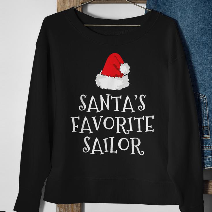 Santa's Favorite Sailor Christmas Hat Sailing Sweatshirt Gifts for Old Women