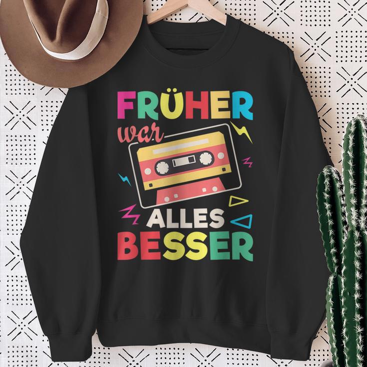 Sarcasm Nostalgia Oldschool Früher War Alles Besser Sweatshirt Geschenke für alte Frauen