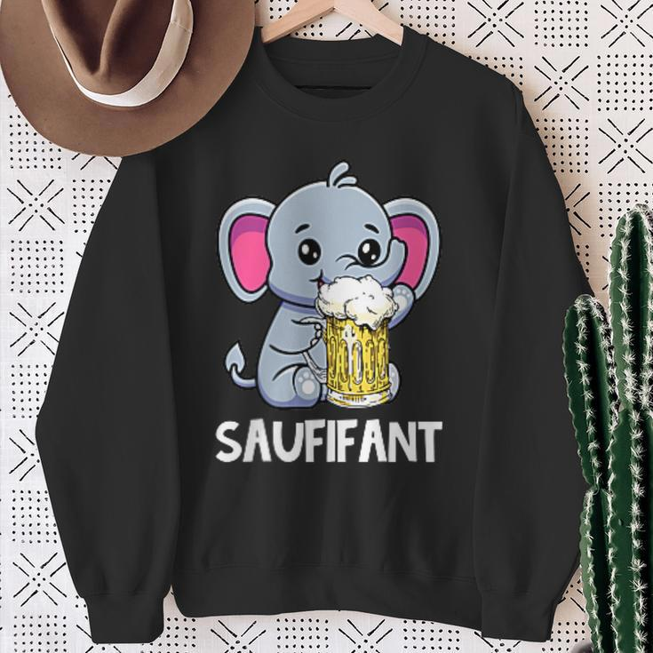 Saufifant Party Elefant Alkohol Bier Saufen Feiern Sweatshirt Geschenke für alte Frauen