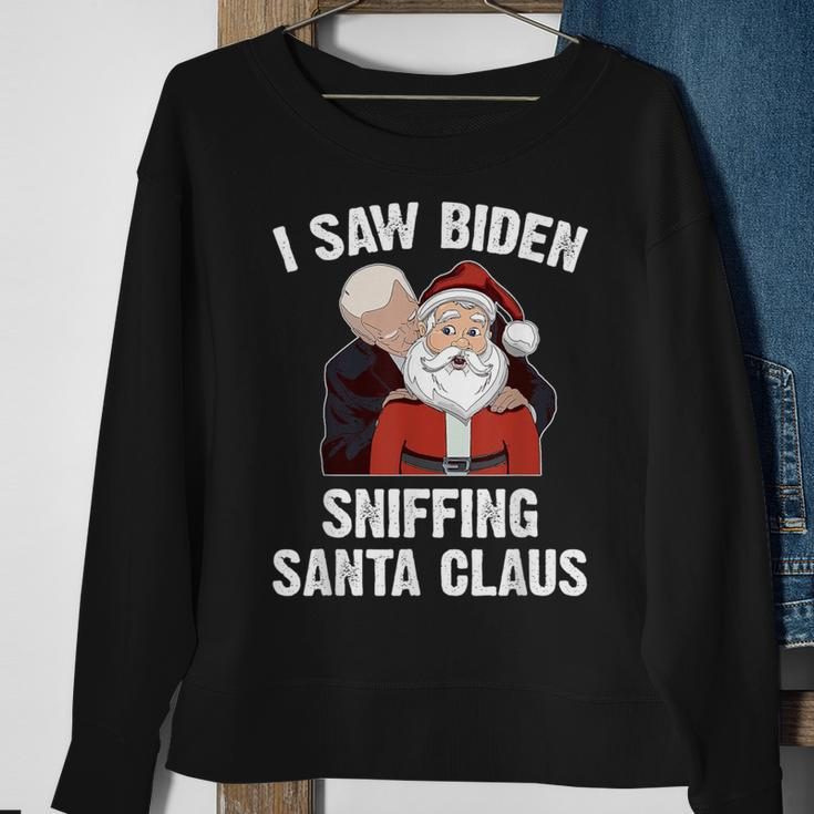 I Saw Biden Sniffing Santa Claus Joe Biden Sweatshirt Gifts for Old Women