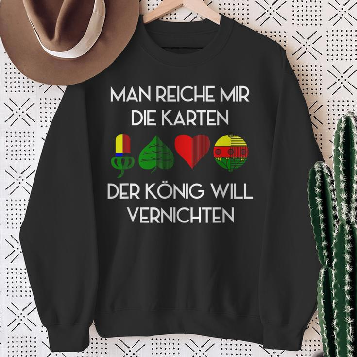 Schafkopf Card Game Bayern Austria Wadden Schnapps Sweatshirt Geschenke für alte Frauen