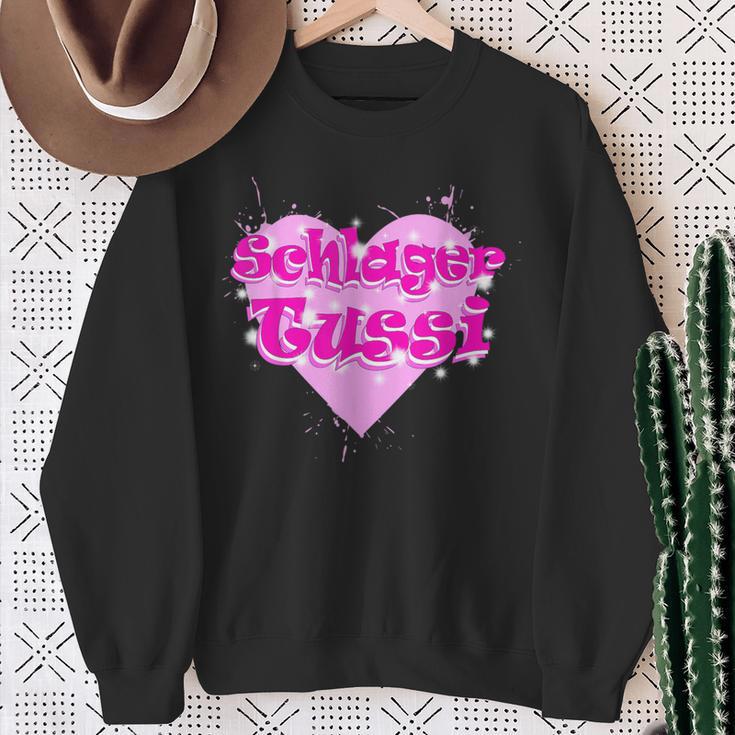 Schlager Tussi And Schlagertussi With Heart Sweatshirt Geschenke für alte Frauen