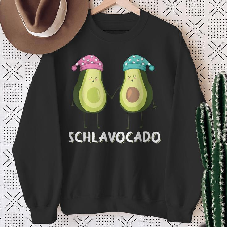 Schlavocado Avocado Couple Pyjamas Tired Sleep Slogan Sweatshirt Geschenke für alte Frauen