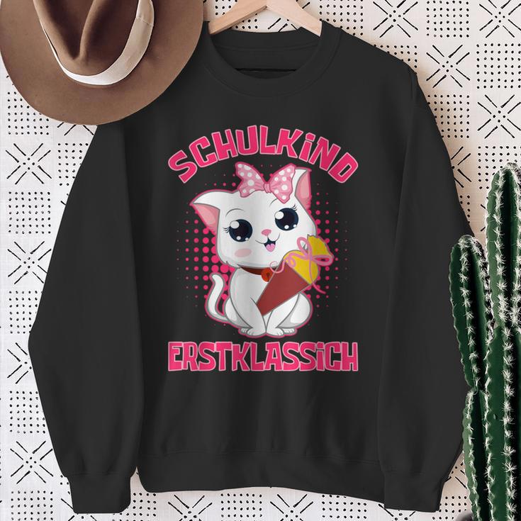 Schulkind Erstklassig Katz Sweatshirt Geschenke für alte Frauen