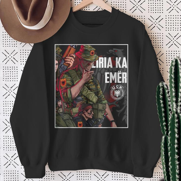 Schwarzes Sweatshirt Militärmotiv & Schriftzug, Soldaten Design Geschenke für alte Frauen