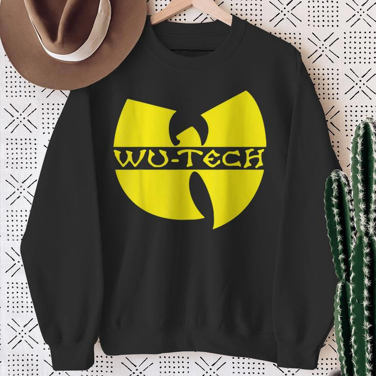 Schwarzes Wu-Tang Logo Sweatshirt, Hip-Hop Fanbekleidung Geschenke für alte Frauen