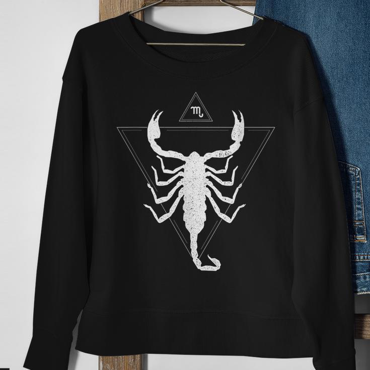 Scorpio Zodiac Sign Neon Scorpion Sweatshirt Gifts for Old Women