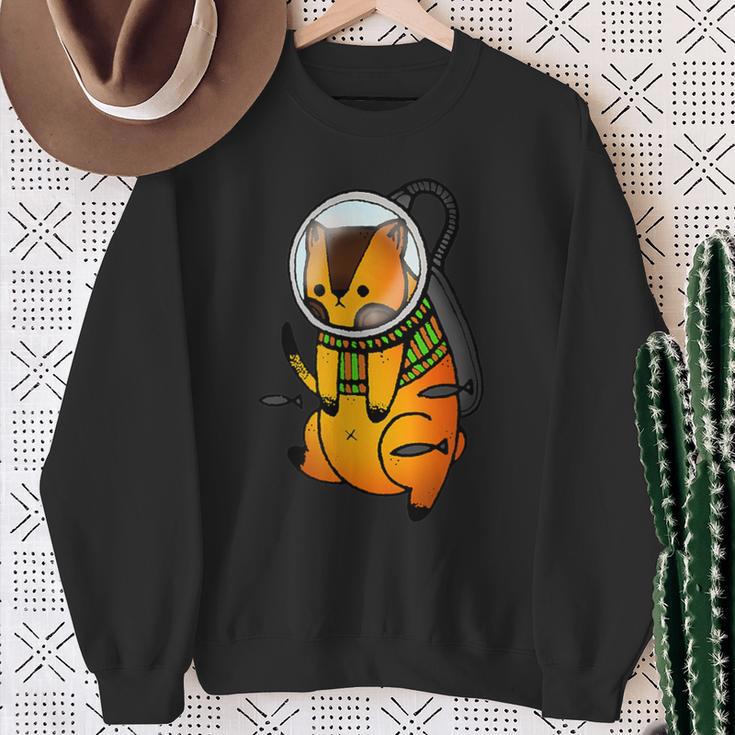 Scuba Diving Men Deep Sea Diving Cat Lover Sweatshirt Gifts for Old Women