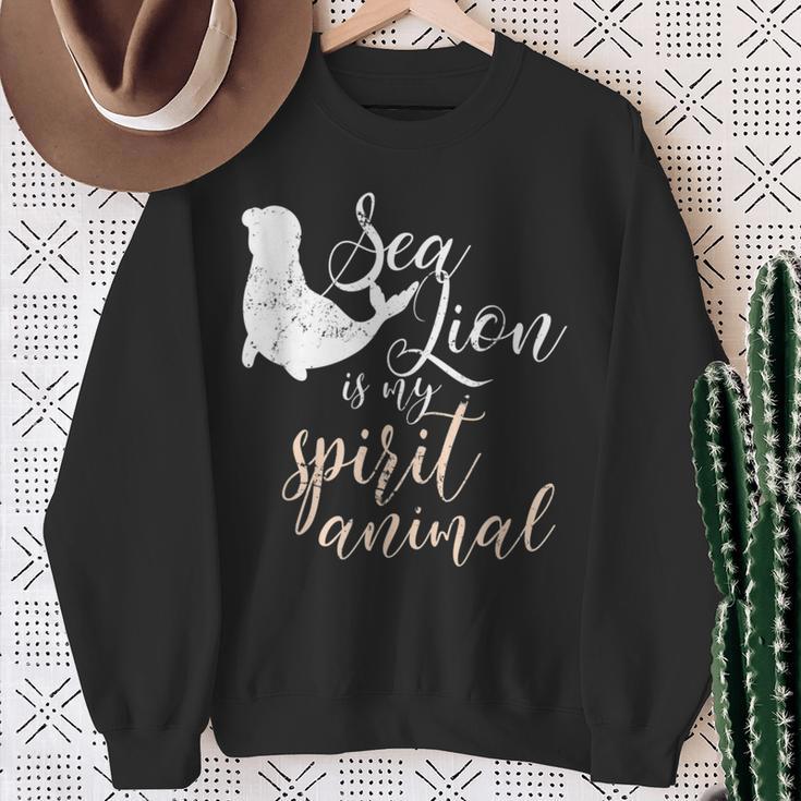 Sea Lion Is My Spirit Animal Sea Lion Sweatshirt Gifts for Old Women