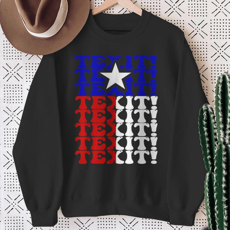 Secede Texas Exit Texit Make Texas A Country Again Texas Sweatshirt Gifts for Old Women