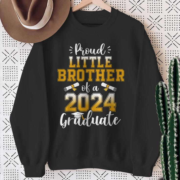 Senior 2024 Proud Little Brother Of A Class Of 2024 Graduate Sweatshirt Gifts for Old Women