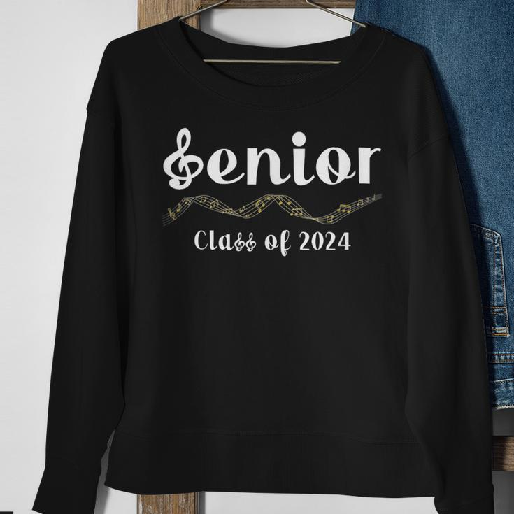 Senior 24 Band Orchestra Choir Class Of 2024 Music Notes Sweatshirt Gifts for Old Women