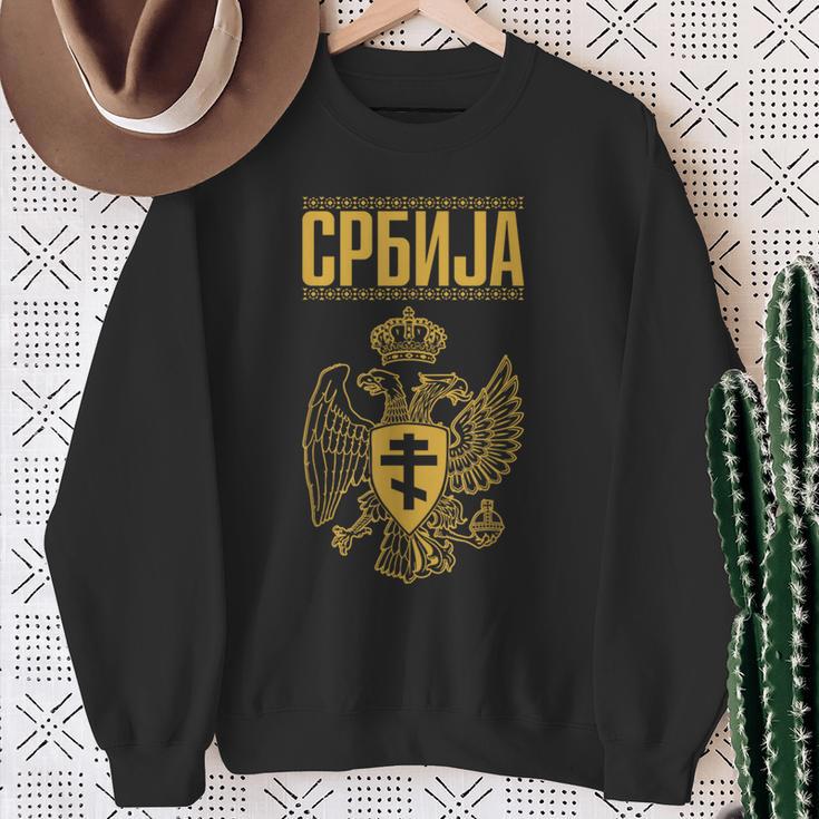 Serbia Serbian Serb Srbija Eagle Sweatshirt Geschenke für alte Frauen