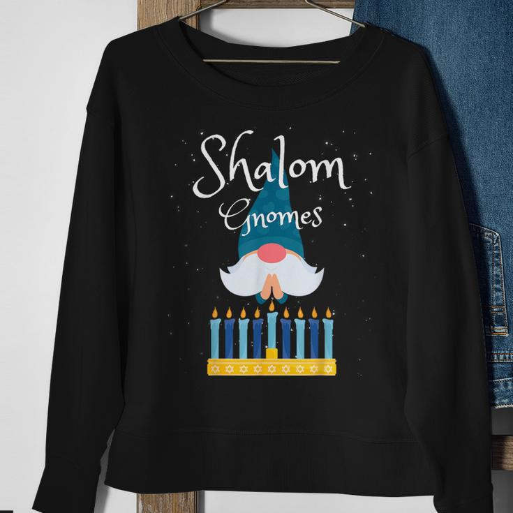 Shalom Gnomes Jewish Hanukkah Blessing Chanukah Lights Sweatshirt Gifts for Old Women