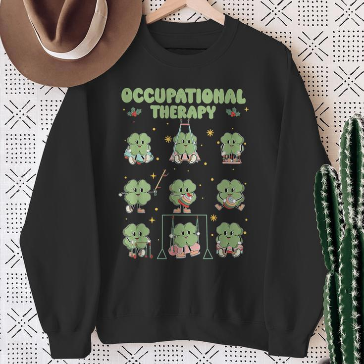 Shamrock Occupational Therapy St Patrick's Day Ot Therapist Sweatshirt Gifts for Old Women