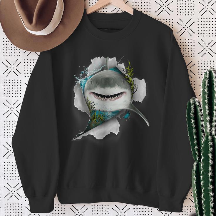 Shark Great White Shark Deep Sea Fishing Shark Sweatshirt Gifts for Old Women