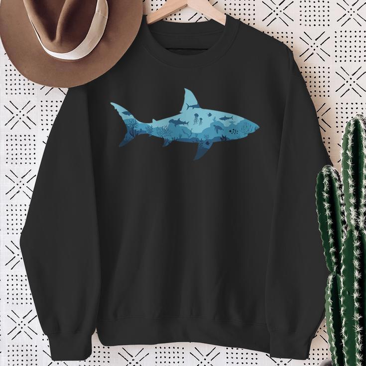 Shark Lover Ocean Animal Marine Biology Sweatshirt Gifts for Old Women