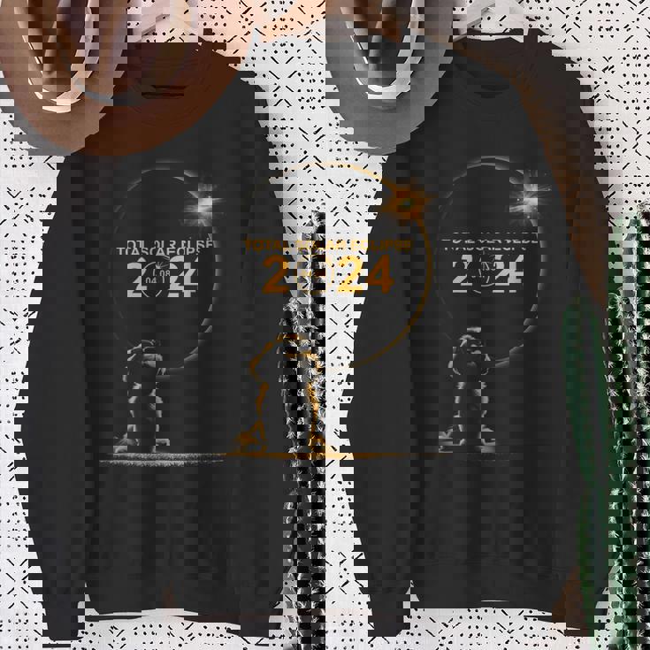 Shih Tzu Dog 04 08 24 Total Solar Eclipse 2024 Boys Girls Sweatshirt Gifts for Old Women