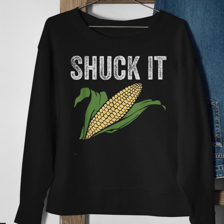 Shuck It Farmer Corn Lover Market Festival Sweatshirt Gifts for Old Women