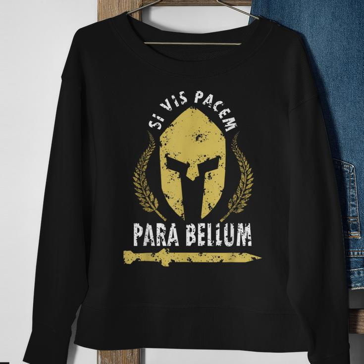Si Vis Pacem Para Bellum Vintage Greece History Fighter Gym Sweatshirt Gifts for Old Women