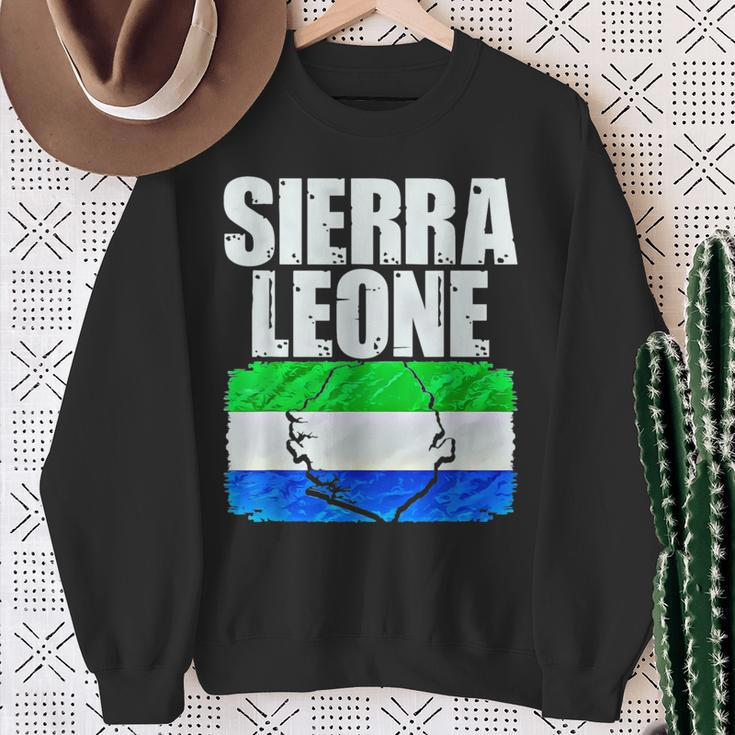 Sierra Leone Flag Map Emblem Sweatshirt Gifts for Old Women