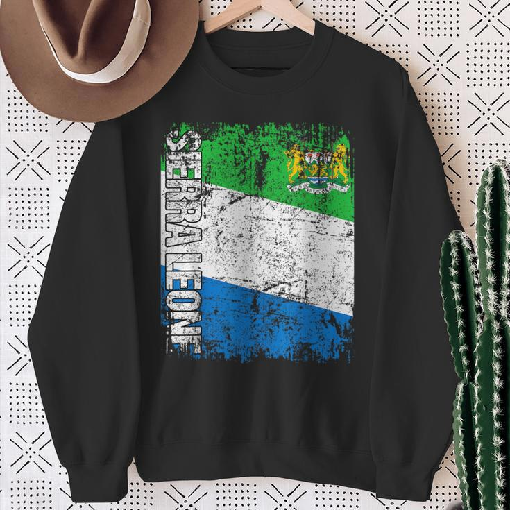 Sierra Leone Flag Vintage Distressed Sierra Leone Sweatshirt Gifts for Old Women