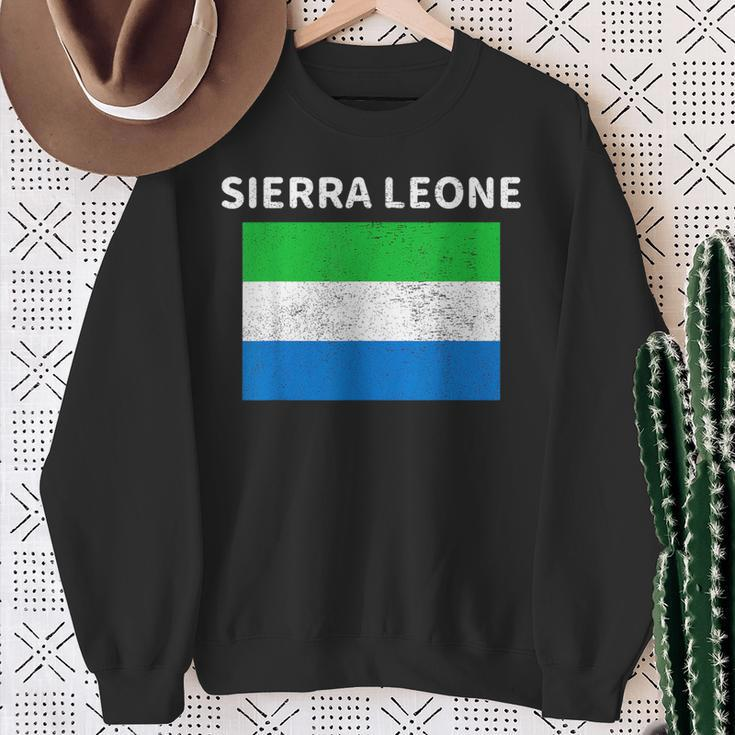 Sierra Leone Sierra Leonean Pride Flag Africa Print Sweatshirt Gifts for Old Women
