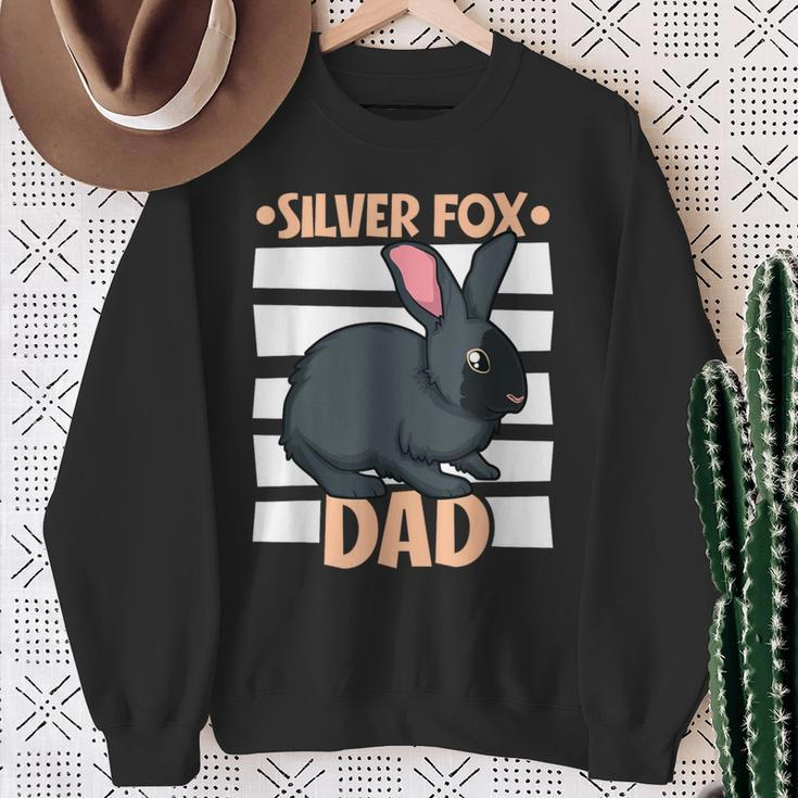 Silver Fox Rabbit Dad Sweatshirt Gifts for Old Women