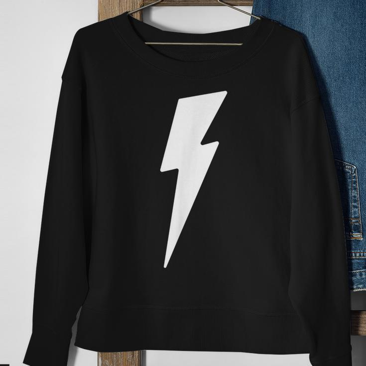 Simple Lightning Bolt In White Thunder Bolt Graphic Sweatshirt Gifts for Old Women
