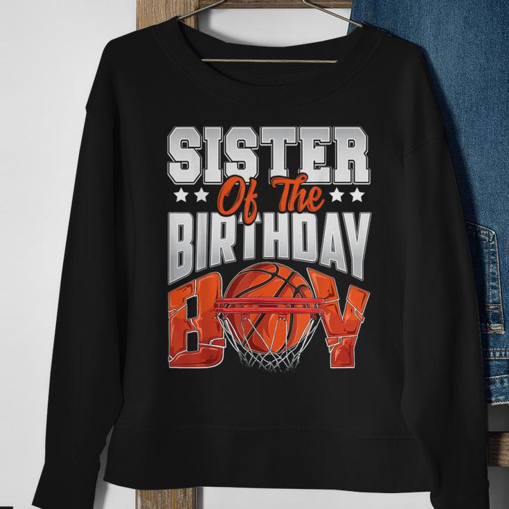 Sister Basketball Birthday Boy Family Baller B-Day Party Sweatshirt Gifts for Old Women